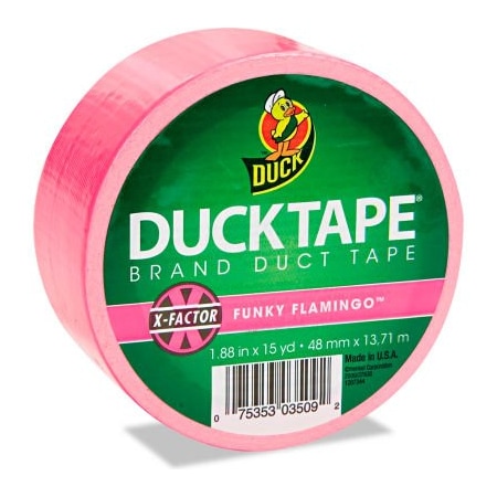 Shurtech Brands Duck  Colored Duct Tape, 1.88"W x 15 yds - 3" Core - Neon Pink 1265016